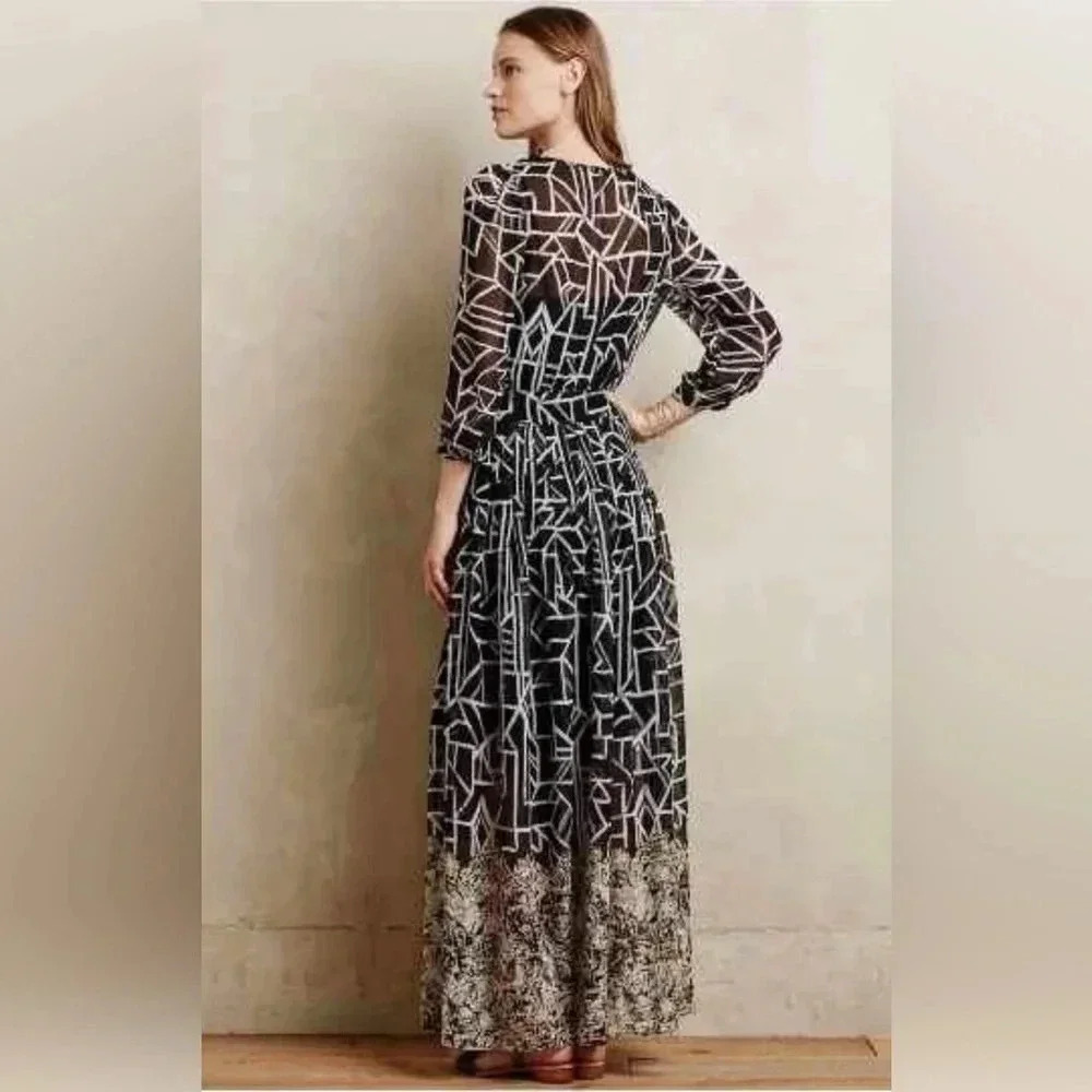 Anthropologie Equinox Pleated Maxi Dress by Moulinette Soeurs Size 0